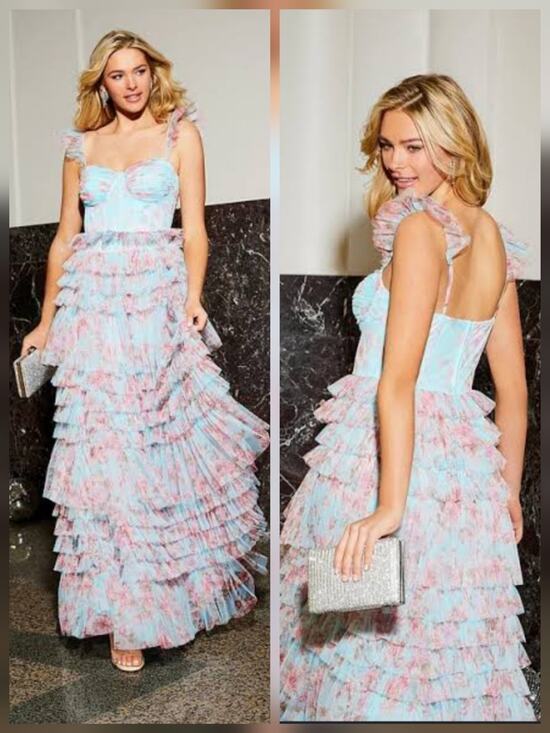 B. Darlin Dresses & Skirts - B. Darlin - Bustier dress with floral print and sweetheart neckline